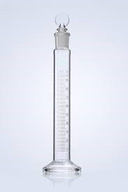 MEASURING CYLINDER ROUND BASE WITH STOPPER, CLASS B.